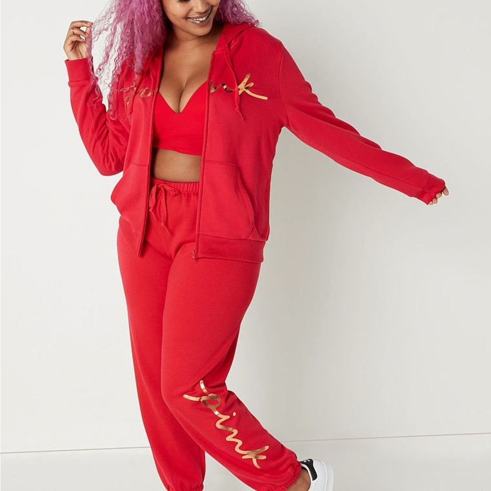 PINK Victoria's Secret set in Red with Gold Accent